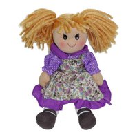 Handrová bábika dievča fialová 30 cm